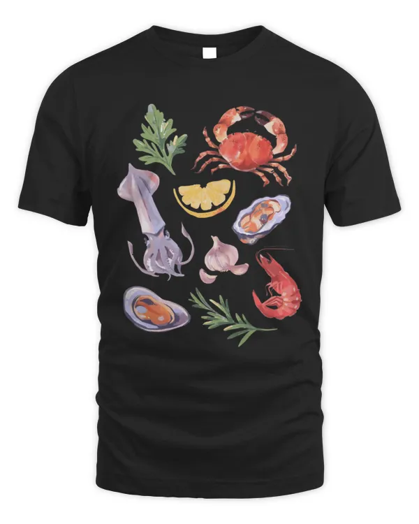 Seafood T-Shirt, Seaside Vacation Mood Shirt, Coastal Summer Fashion, Fun Graphic Tee, Beach Lover's Dream