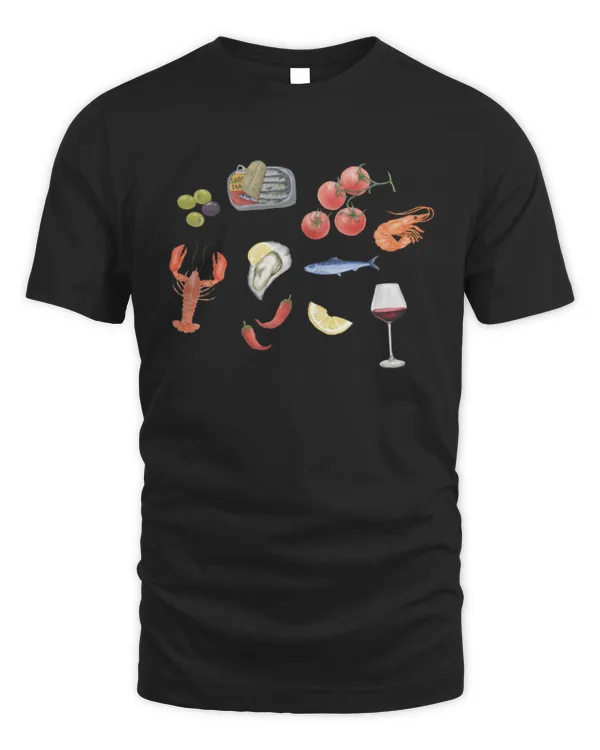 Sardines Shirt, Tinned Fish, Tomato Girl Shirt, Food Lover, Oysters Graphic Vintage Inspired Italian Summer T-shirt, Trendy Fish Tshirt, Lobster