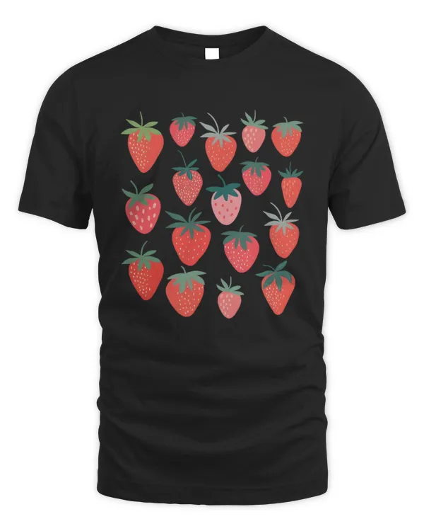 Strawberry Shirt, Garden Shirt, Aesthetic Clothing, Cottagecore Clothes, Botanical Shirt Strawberry Print