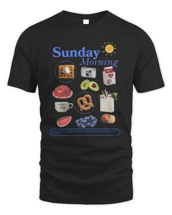 Sunday Morning Graphic Tee Aesthetic Shirt, Trendy Crewneck Graphic Shirt, Breakfast Club Graphic Tee, Y2k Shirt Aesthetic Shirt Women