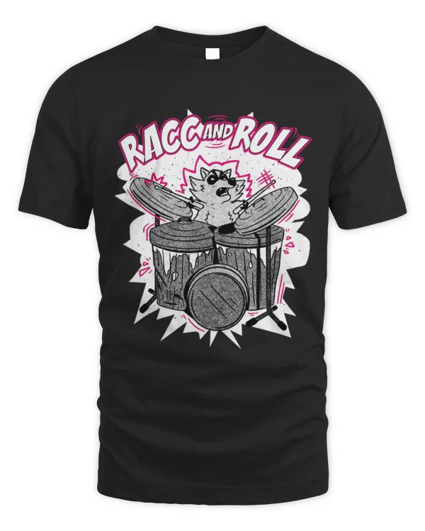 Funny Drummer Raccoons Racc and Roll Raccoon plays