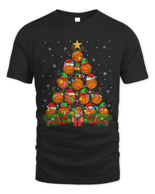 Funny Basketball Santa Elf Reindeer Basketball Christmas Tree Xmas Lights