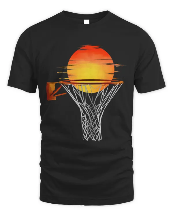 Funny Basketball Sun Goes Down Behind Basketball Hoop Basketball 2