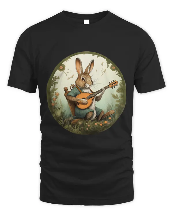 Funny Banjo Rabbits Playing The Banjo in Cottagecore Aesthetic