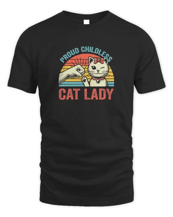 Proud Childless Cat Lady Vintage Democrat Cat Lovers