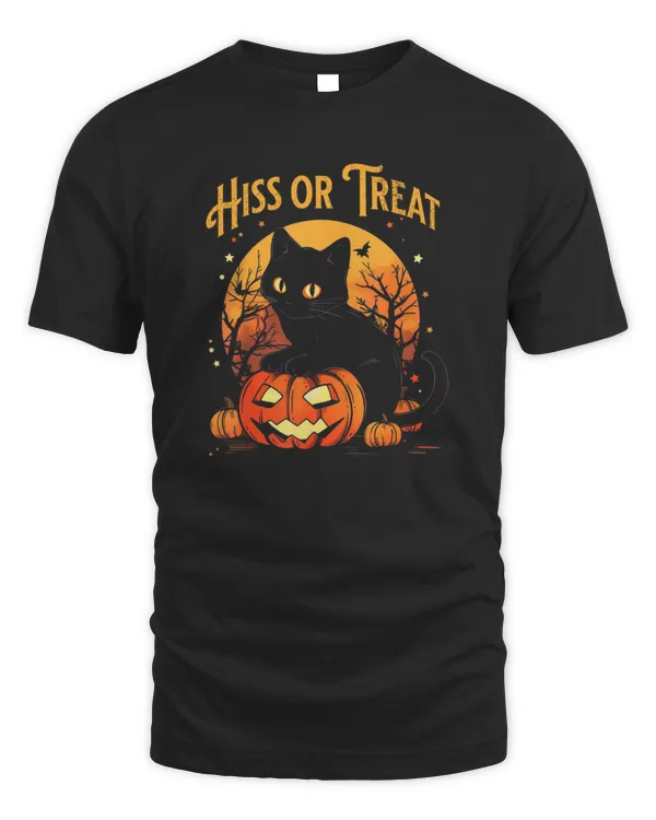 Hiss Or Treat Funny Halloween Black Cat