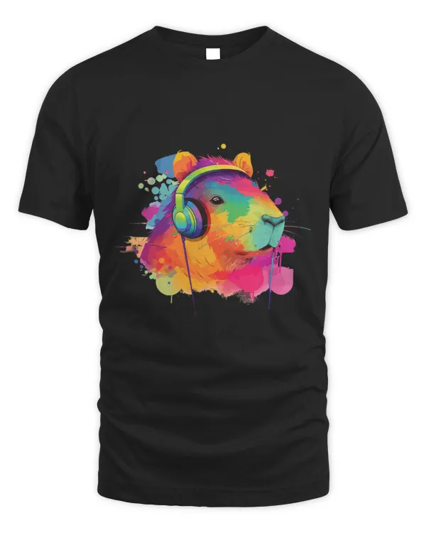 Capybara Mammal Wearing Headphones Music Lovers