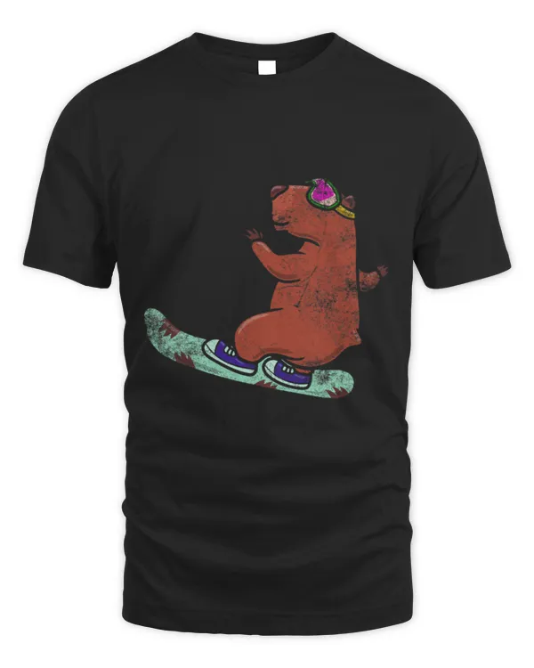 Capybara Mammal Whisperer Snowboarding Snow Winter Sport Snowboard