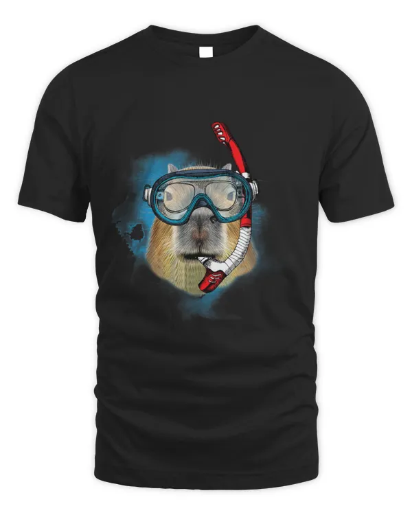 Capybara Mammal Wild animal Rodents Scuba diving mask and with tube