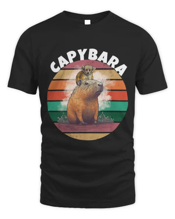 Capybara Mammal with Baby monkey