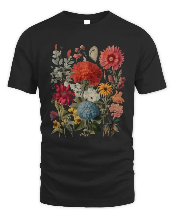 Boho Wildflowers Cottagecore Shirt, Plant Shirts, Floral Shirt