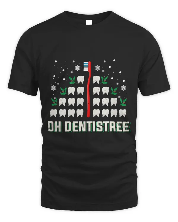 Funny Dentist Christmas Tree Dentistree T-Shirt
