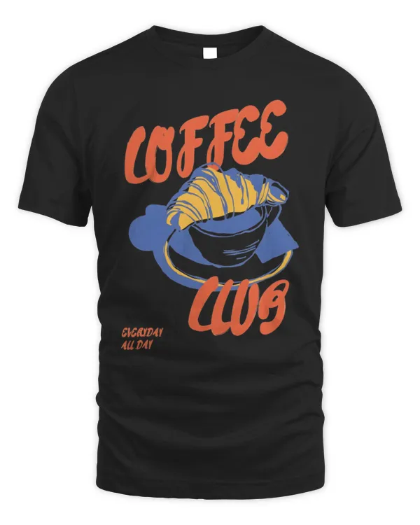 Coffee Club Tee, Coffee Lover Aesthetic Graphic Tee