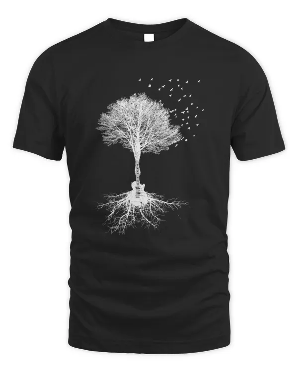 Acoustic Guitar Player Nature Tree, Birthday, Christmas Gift T-Shirt