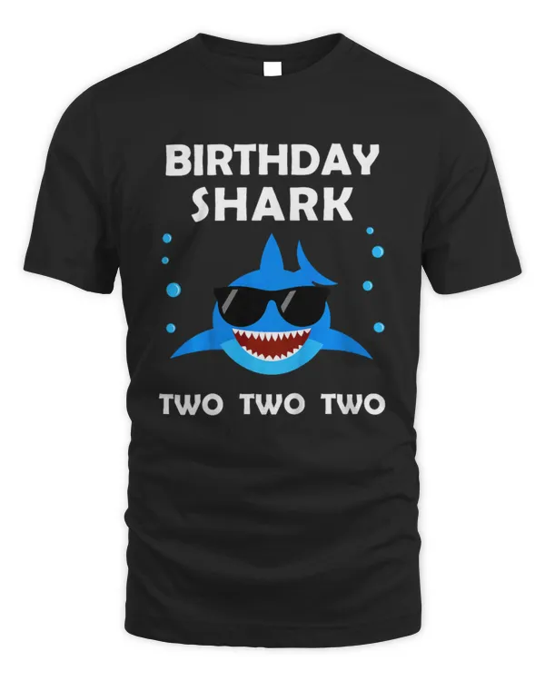 2nd Birthday Boy Shark Two Matching Party Gifts for Kids T-Shirt
