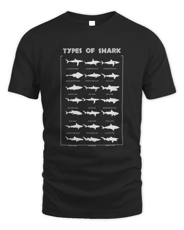 21 Types of Shark Shirt  Marine Biology T-Shirts Gift (1)