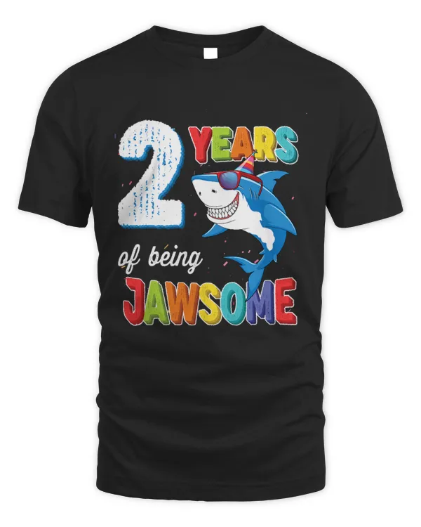 2 Year Old Shirt Toddlers Kids JawSome Shark 2nd Birthday T-Shirt