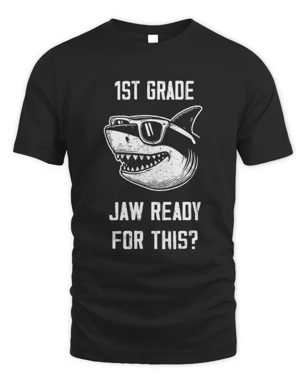 1st Grade Jaw Ready For This Kids Shark Ocean Wildlife T-Shirt