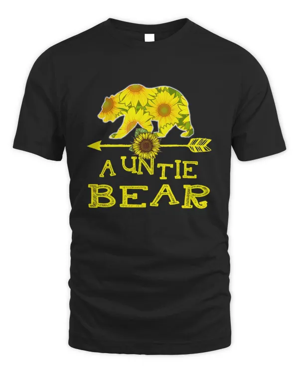 Auntie Bear Sunflower Mother Father Gifts T-Shirt