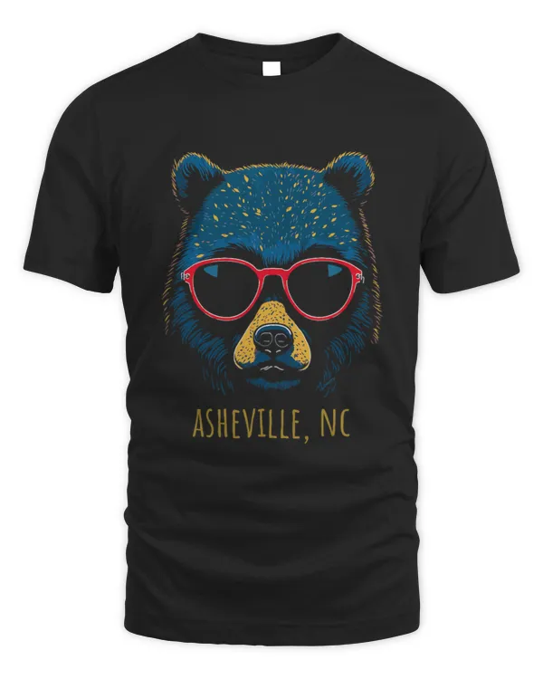 Asheville NC USA Bear Wearing Sunglasses Design T-Shirt