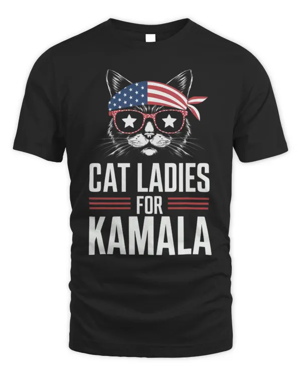 SH109 Cat Ladies for Kamala Funny Cat 2024 President Kamala-Harris T-Shirt