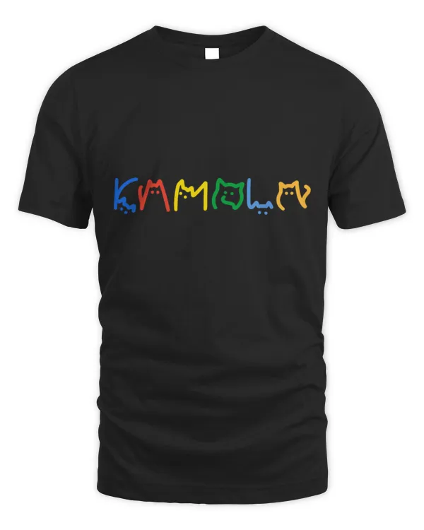 SH183 Kamala Harris Cat Lettering Funny T-Shirt
