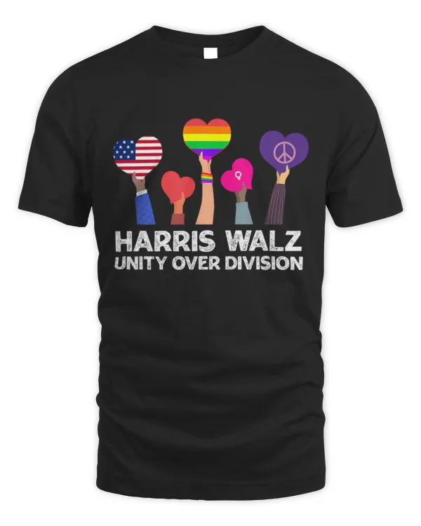 SH202 Harris Waltz 2024 Unity Over Division Kamala Harris Tim Walz T-Shirt