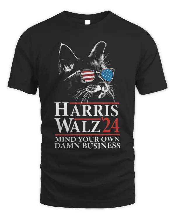 SH210 Walz Mind Your Own Damn Business Harris Waltz Cat Lady T-Shirt