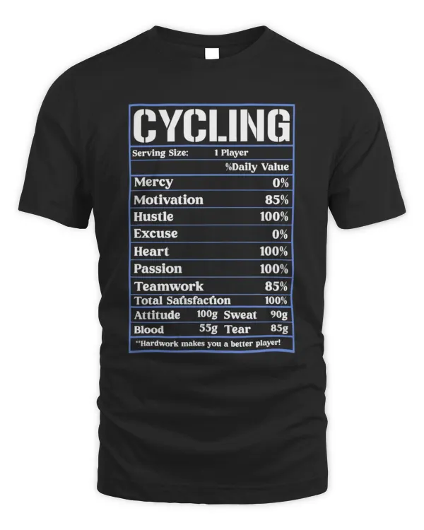 Cyclist Nutrition Facts Shirt, Funny Cycling T-Shirt, Bike Lover Shirt, Cyclist Gift Tee