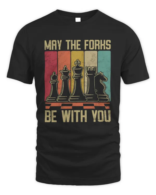 May The Forks Be With You T-Shirt, Chess Shirt, Chess Player Gift, Chess Lover Gift