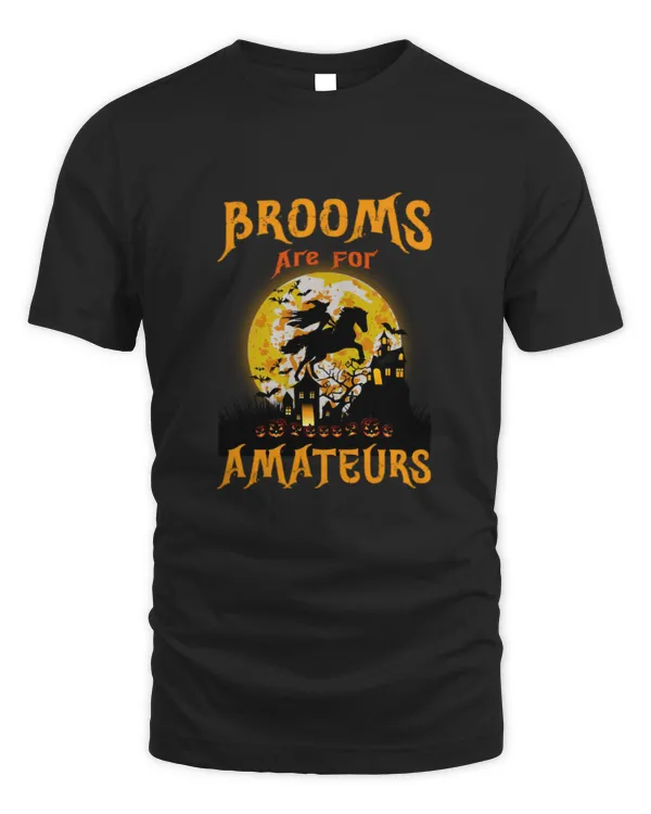Brooms Are for Amateurs Witch Riding Horse