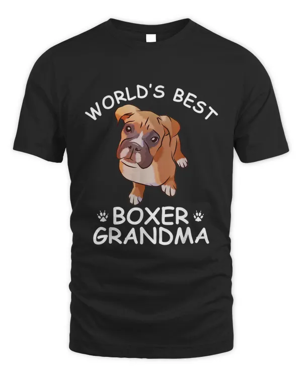 World's Best Boxer Grandma Funny Granddog Dog Lover Cute Tee