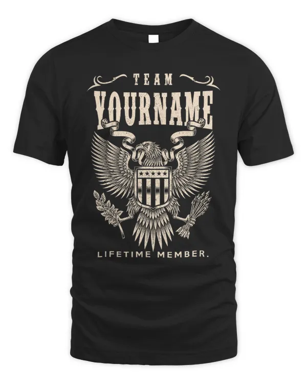 Personalized '[Your Name] Team' T-Shirt - Vintage Eagle Style Gift - LEA22