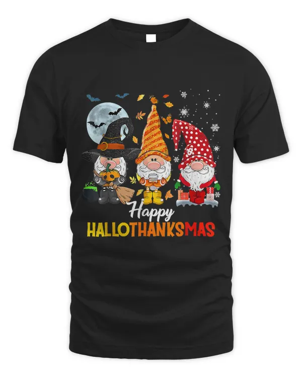 Gnomes Lover Halloween Merry Christmas Happy Hallothanksmas