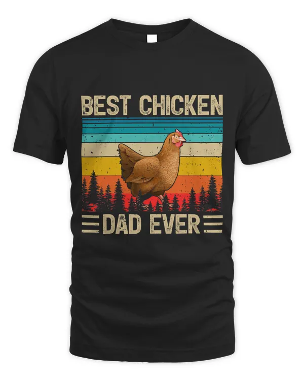 Mens Chicken Bird Vintage Funny Best Chicken Dad Ever Fathers Day