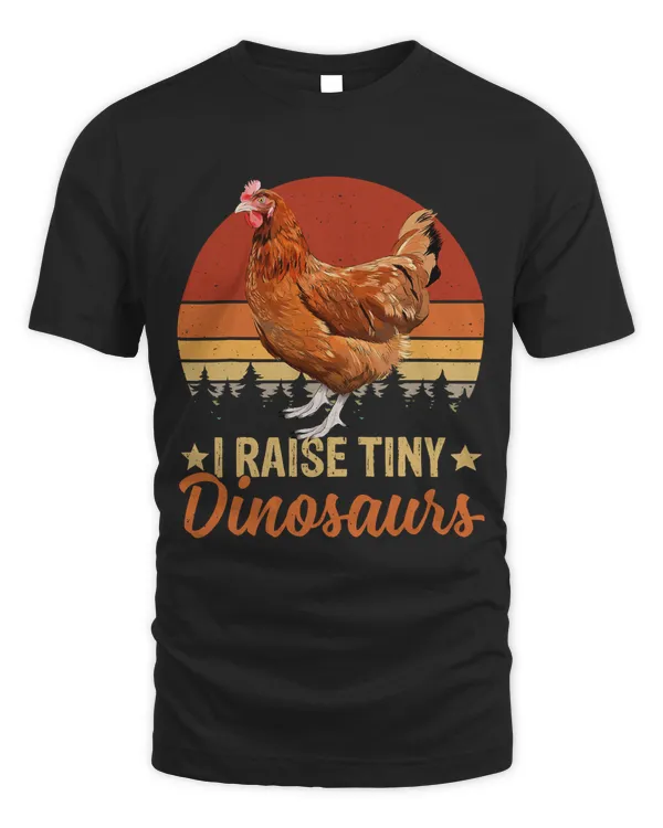 Retro Vintage I Raise Tiny Dinosaurs Chicken Lovers Farmer