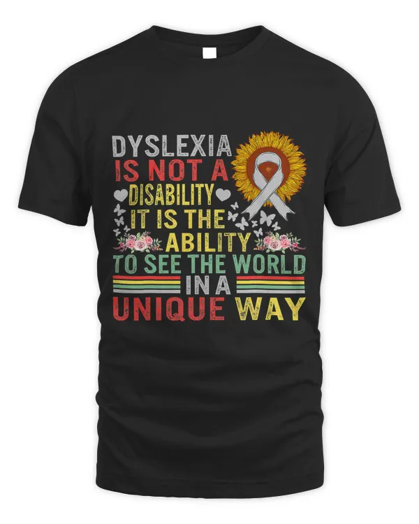 Dyslexia Awareness See World Unique Not Disability Sunflower