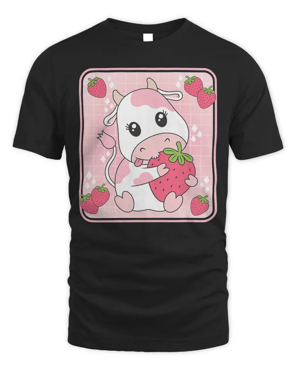 Cow Mooey Funny Cattle Cute Strawberry Milk Pink Cow Print Kawaii Aesthetic Animal 327 Cows Heifer Daisy Cattle