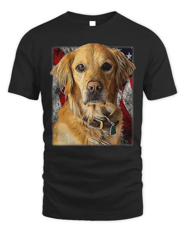 Golden Retriever Goldie Dog Patriotic Golden Retriever Retreiver American Flag Dog 307 Retrievers