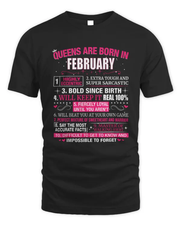 Queen Was Born In February Woman Girl Gift