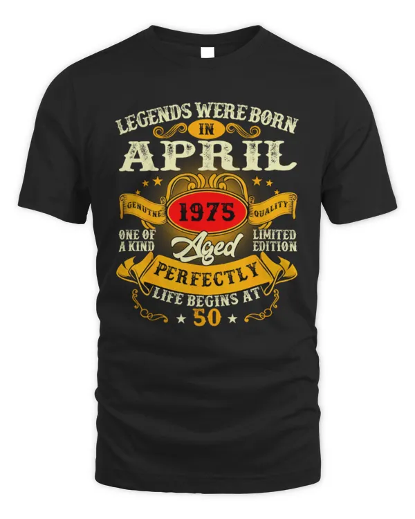 Legends Born in April Aged to Perfection Personalized Birthday Tee