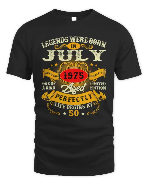 Legends Born in July Aged to Perfection Personalized Birthday Tee