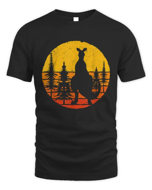Kangaroo Pet Retro Forest Trees Australian Aussie Zoo Animal Kangaroo 1