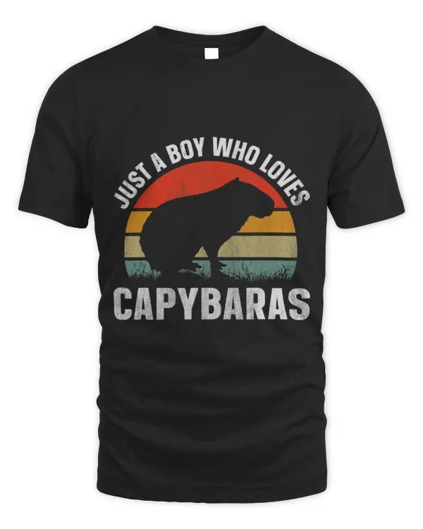 Capybara Pet Mens Capybara Just A Boy Who Loves Capybaras Retro