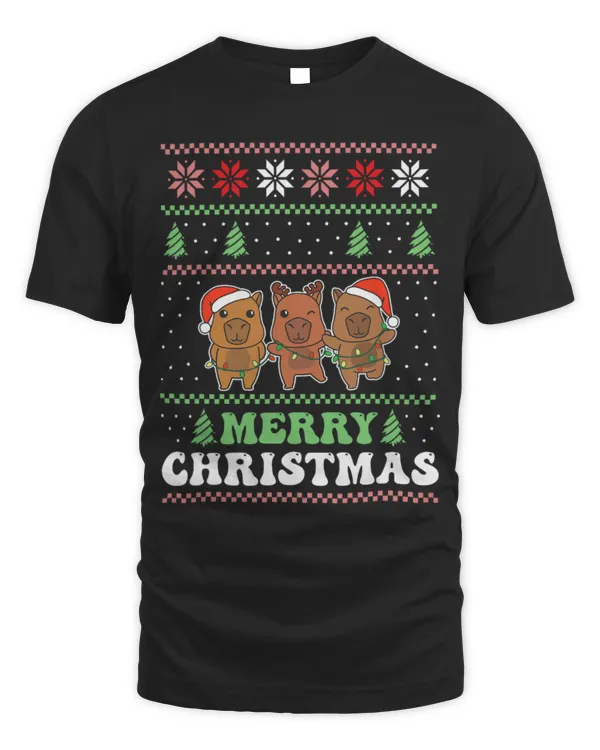 Capybara Pet Merry Christmas Retro Ugly Christmas Capybara