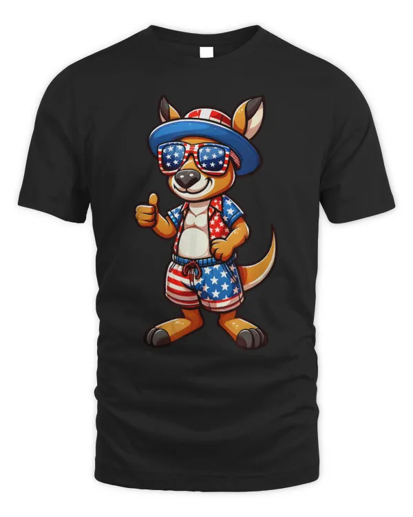 Kangaroo Pet USA Flag Australia Day Australian Born Adult Kids 1