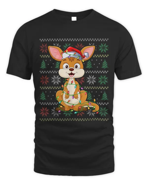 Kangaroo Pet Wearing Santa Hat Xmas Kangaroo Lover Christmas 7