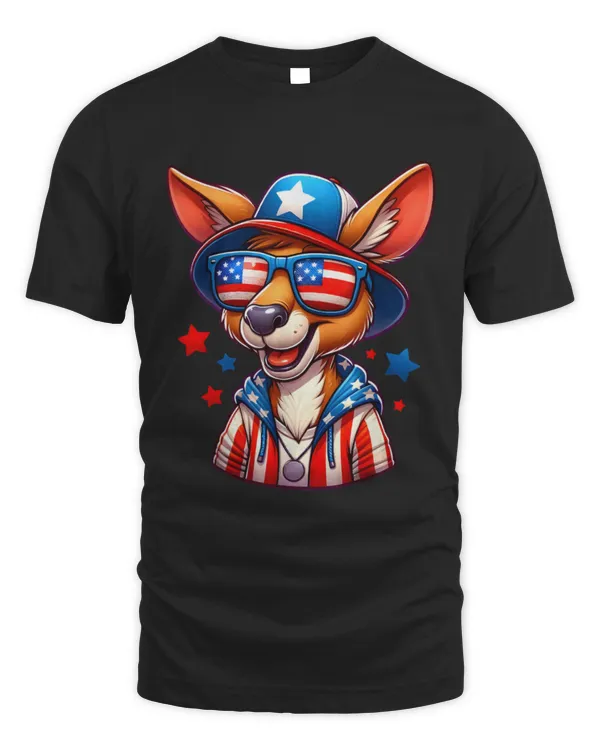 Kangaroo Pet USA Flag Australia Day Australian Born Adult Kids