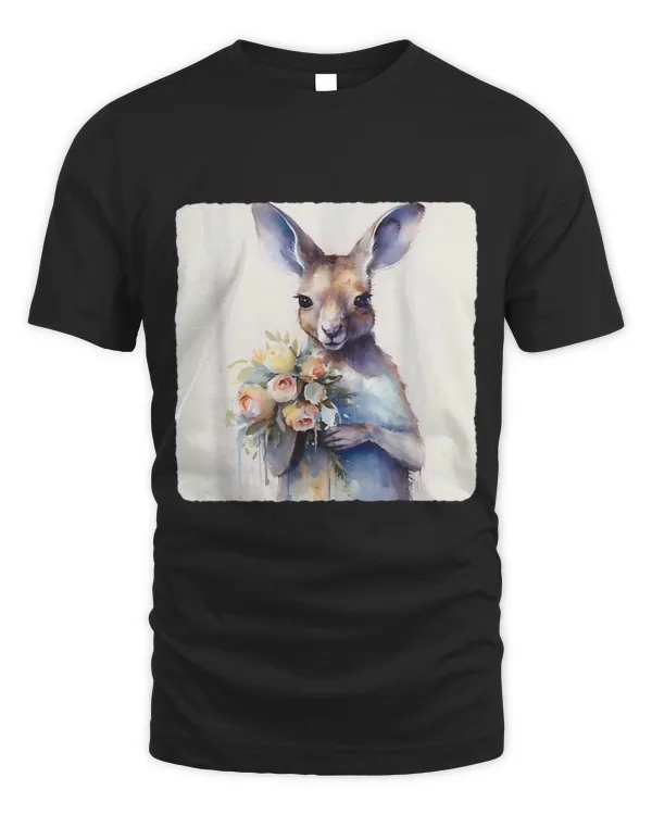Kangaroo Pet With Flowers Marsupial With Flowers