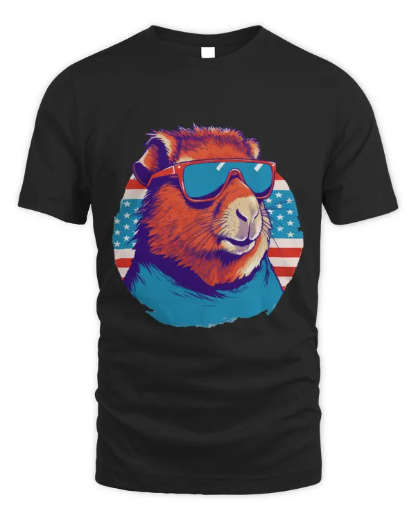 Capybara Pet Celebrate The Freedom And USA Flag On 4th Of July